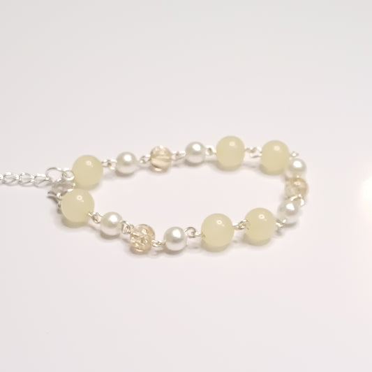 Yellow beaded chain bracelet