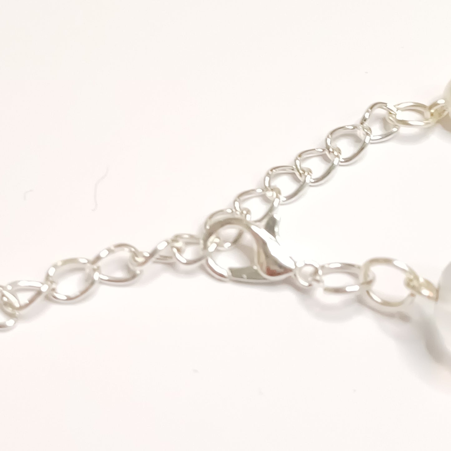 Pink beaded chain bracelet