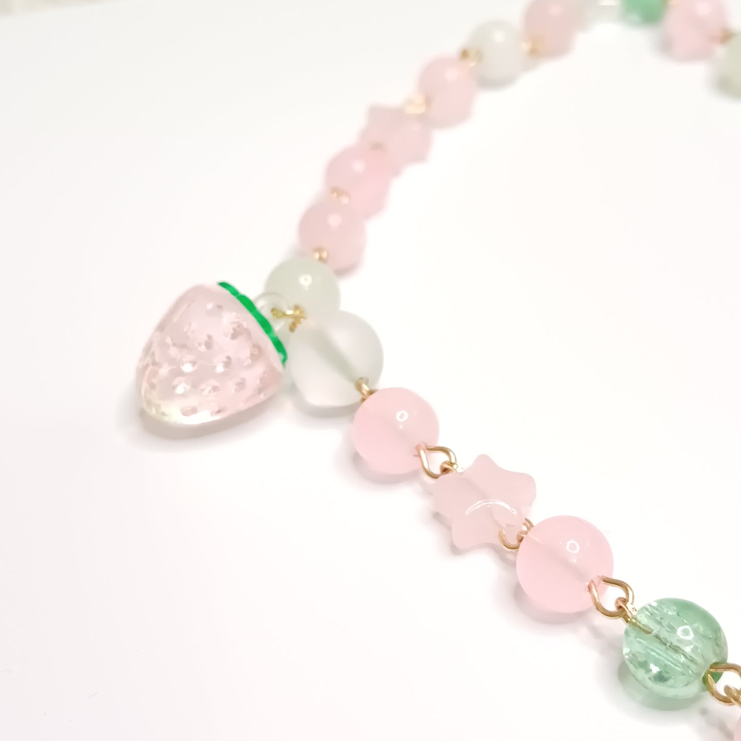 Beaded strawberry necklace