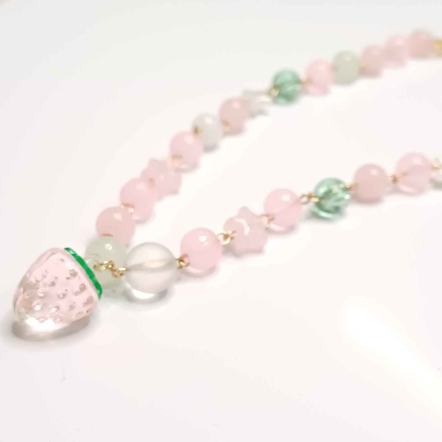 Beaded strawberry necklace