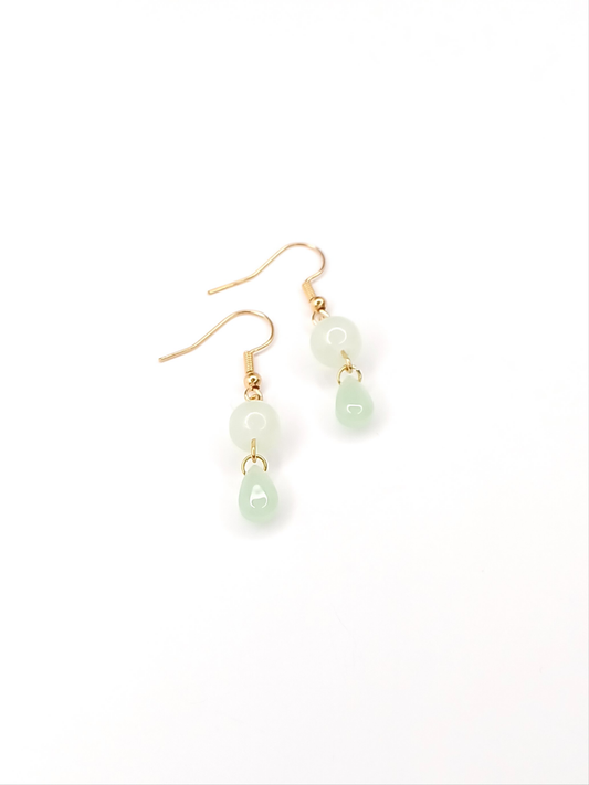 green droplet earrings