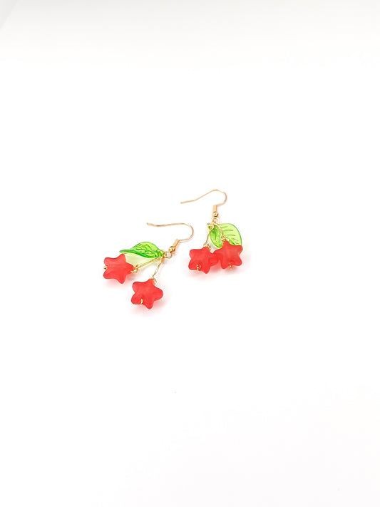 star cherry earrings